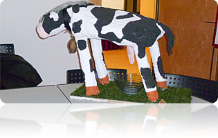 "Eine Kuh melken" war das Thema einer Präsentation in der Theresia-Scherer-Schule am St. Josefshaus Herten